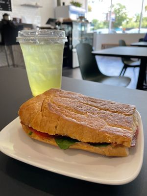VST Pressed on Cuban Bread.(Vacon, Spinach, and Tomato) at WeVegan Cafe in Tampa
