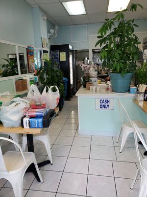 Inside of store at Mộng Thu Cafe in San Francisco