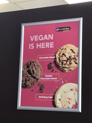 Vegan cookie ad at Insomnia Cookies in West Hollywood