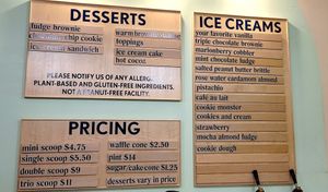 Menu at Kate's Ice Cream in Portland