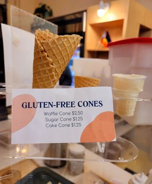 All the cones are gluten free! #Veganuary at Kate's Ice Cream in Portland