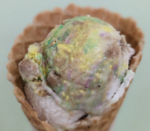 Mardi Gras King Cake at Kate's Ice Cream in Portland