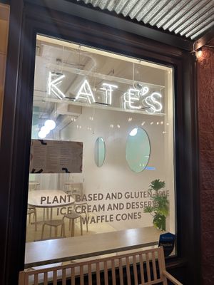 Beautiful window and nice bench for enjoying your ice cream  at Kate's Ice Cream in Portland