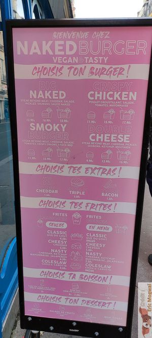 Menu at Naked Burger - 6ème in Paris