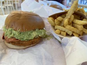 Chick‘n Avocado Burger with Fries  at Naked Burger - 6ème in Paris