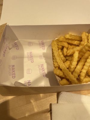 Box where the fries and burger are   at Naked Burger - 6ème in Paris