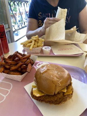 The filet no fish with sweet potato chips  at Naked Burger - 6ème in Paris