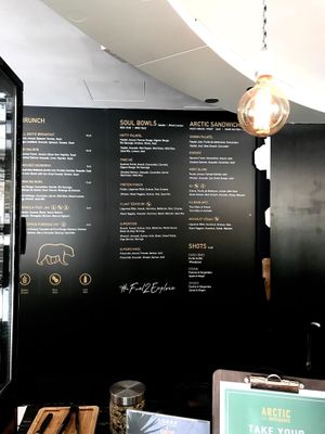 The menu at Arctic in Verbier