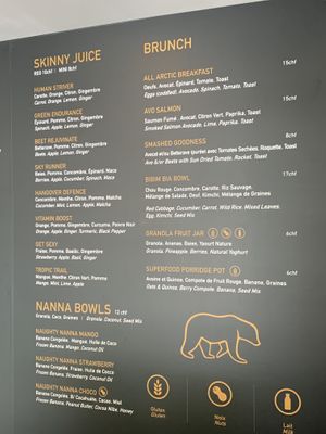 Menu at Arctic in Verbier