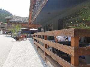 Outdoor seating at Arctic in Verbier