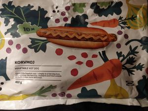 Veggie hot dogs from the shop downstairs at IKEA - Shibuya in Tokyo