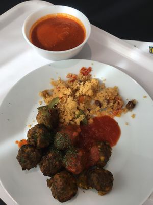 Veggie balls in spicy tomato sauce with couscous 399 yen  at IKEA - Shibuya in Tokyo