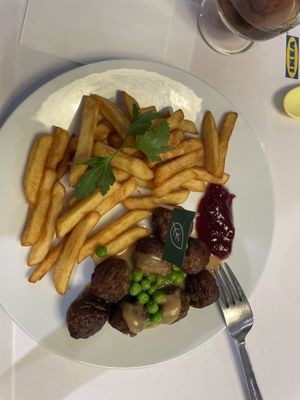 the veggie balls with fries (500-600 yen)  at IKEA - Shibuya in Tokyo