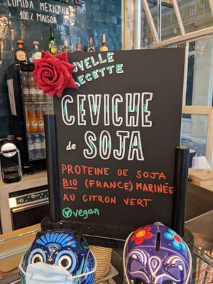 Vegan soy ceviche at Bocamexa - Odeon in Paris