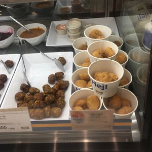 Vegan veggie balls and vegan "chicken karage"  at IKEA Bistro - Shinjuku in Tokyo