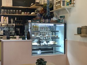 Cafe counter and display fridge  at Nāmaka in Broadstairs