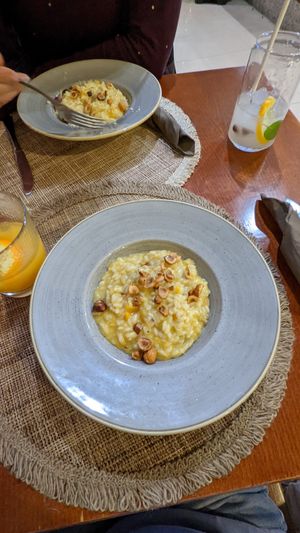 Pumpkin chestnut risotto at Santo Seitan in Sao Miguel