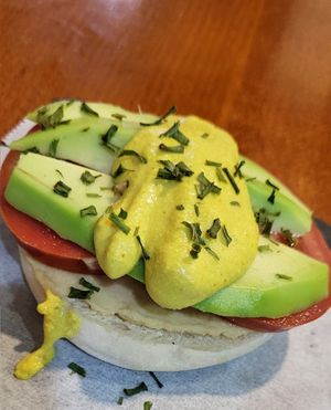 Eggless benedict at Santo Seitan in Sao Miguel