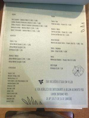 Menú as at May 2023  at Santo Seitan in Sao Miguel