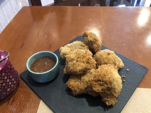 Breaded mushrooms!  at Santo Seitan in Sao Miguel
