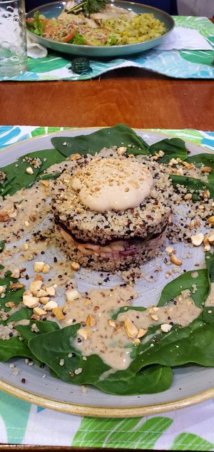 Beets, quinoa and Azorean pineapple at Santo Seitan in Sao Miguel