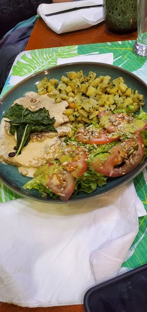 Seitan steak with coffee sauce at Santo Seitan in Sao Miguel