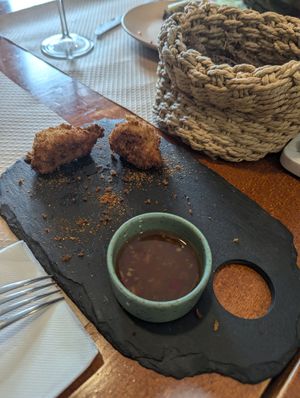 breaded mushrooms at Santo Seitan in Sao Miguel