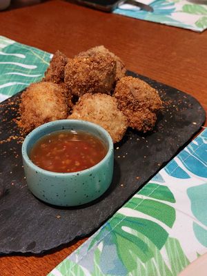 Breaded mushrooms at Santo Seitan in Sao Miguel