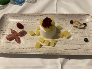 Vegan coconut and vanilla dessert   at Sea View in Porto Moniz