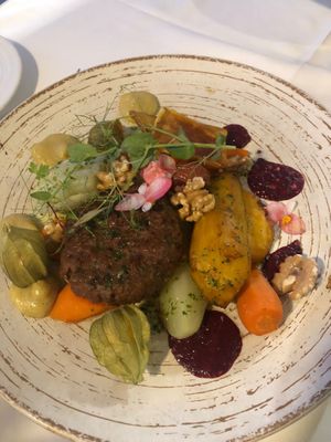 Beyond burger with sweet potato  at Sea View in Porto Moniz