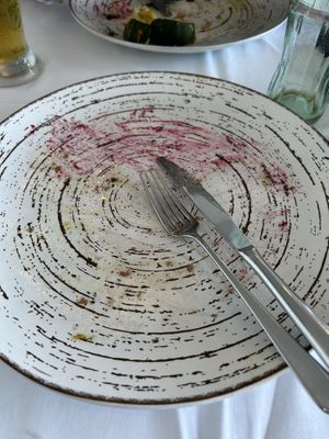 Not much left of vegan burger!  at Sea View in Porto Moniz