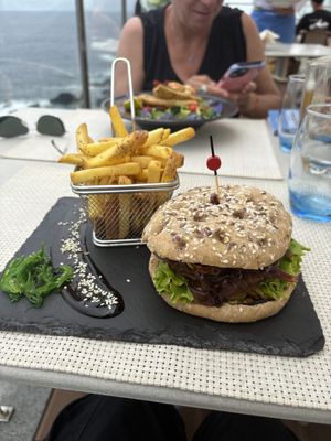 Burger and fries!  at Sea View in Porto Moniz