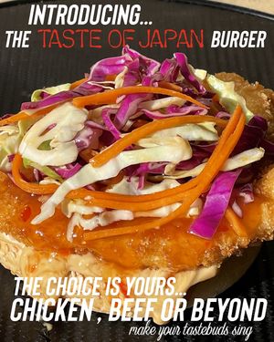 Beyond burger with vegan miso mayonnaise and Asian coleslaw  at BSquared Food - Just Be in Western Cape