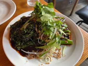 Broccoli with black pepper sauce (£14) at Sylvan in Glasgow