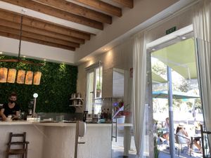 View of the interior at La Mujer de Verde in Mallorca