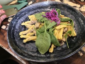 Pasta com cogumelos!!😋 at La Mujer de Verde in Mallorca