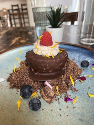 Best dessert. Some Kind Cream chocolate thing. Worth the extra few euros   at La Mujer de Verde in Mallorca