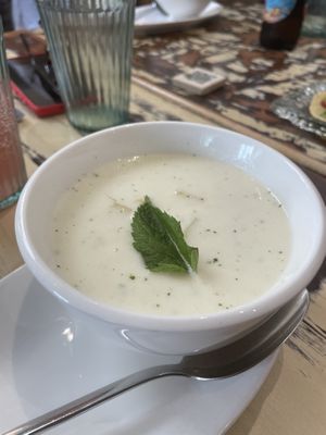 Melon soup  at La Mujer de Verde in Mallorca