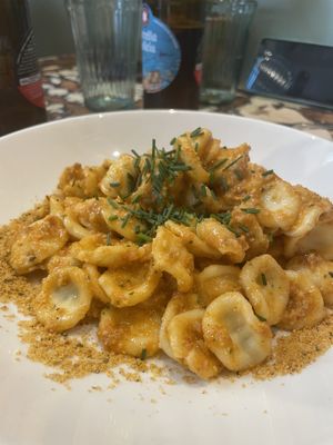 Pasta pesto  at La Mujer de Verde in Mallorca