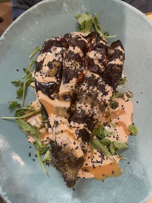 Eggplant  at La Mujer de Verde in Mallorca