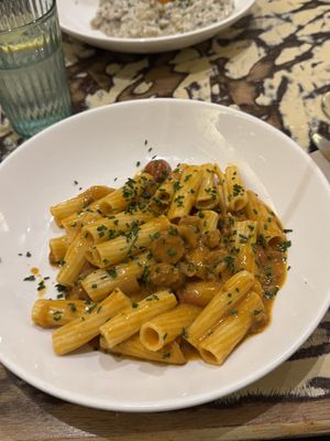 Chorizo Penne  at La Mujer de Verde in Mallorca