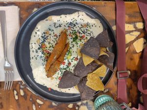 Bean hummus with braided carrots at La Mujer de Verde in Mallorca