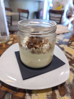 Lemon cream (amazing) at La Mujer de Verde in Mallorca