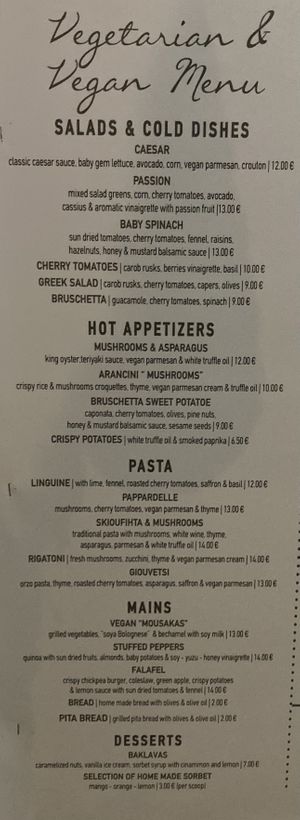 Menu April 2022  at Oskars in Kefalonia