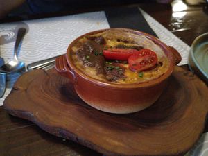 Vegan Moussaka at Oskars in Kefalonia