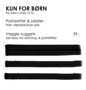 For kids they have veggie nuggets and salads  at Café Oliver in Naestved