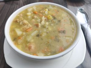Soup that comes in Mondondo - Menu of the day at Soy Vida - Pasadena in Bogota