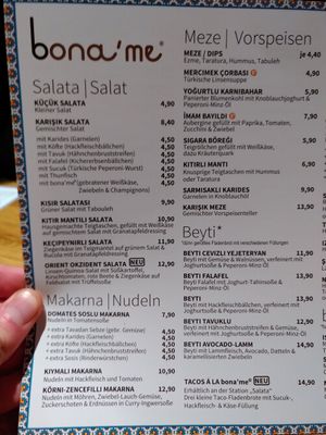 Menu 1 at Bona'me in Hannover