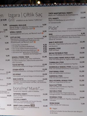 Menu 2 at Bona'me in Hannover