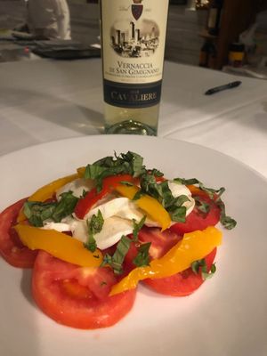 Insalata Caprese at Specchio Cafe in Surfside